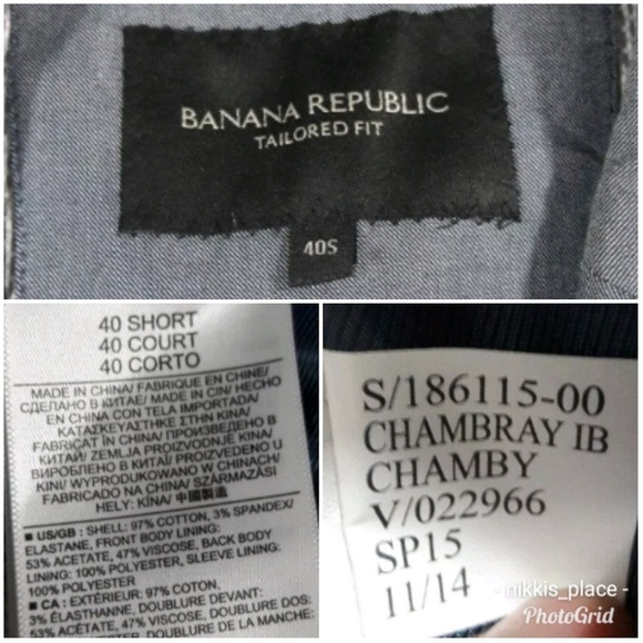 *SOLD* Banana Republic Men's Chambray Blue Blazer - Picture 8 of 8